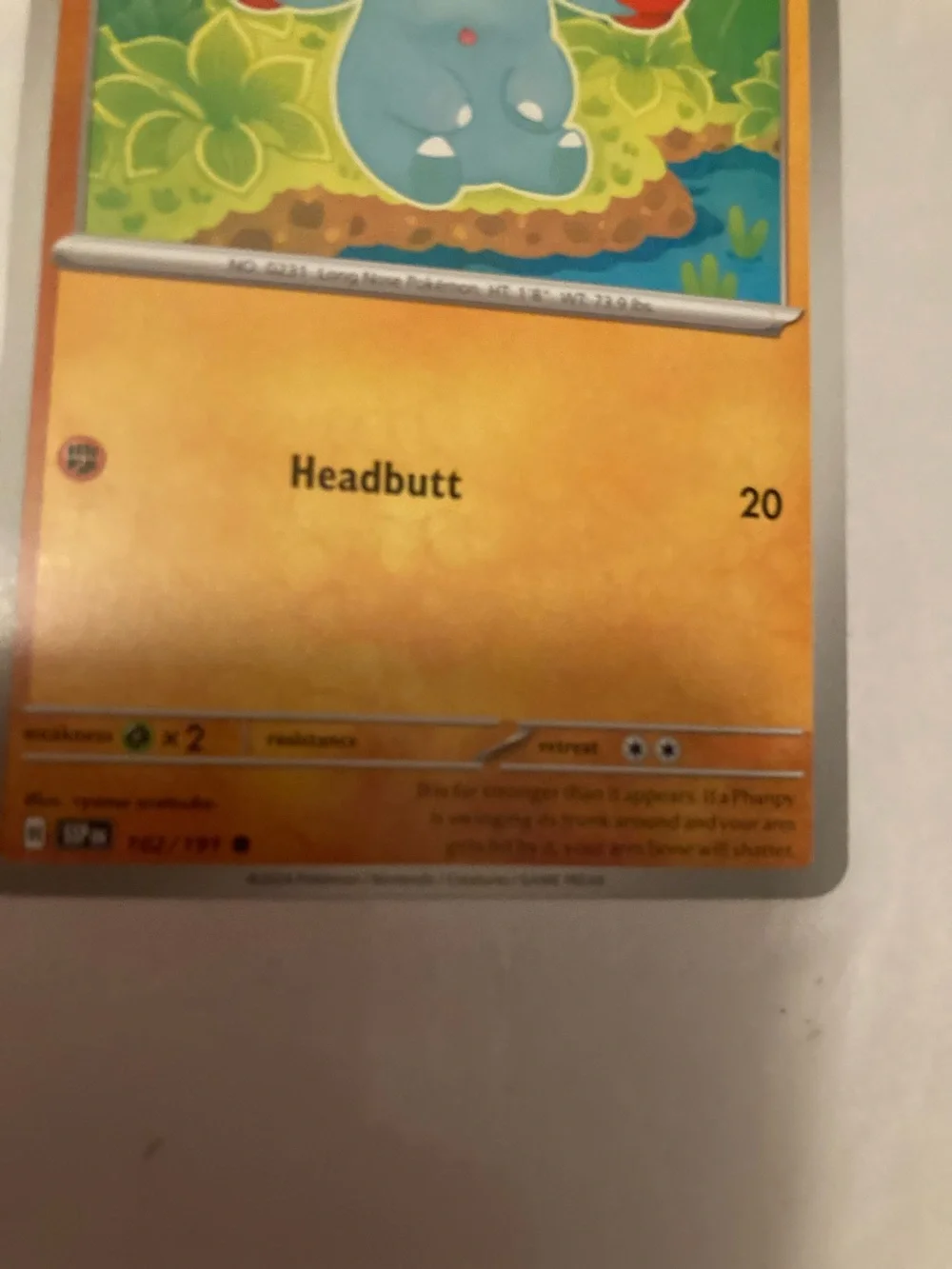 Pokemon Phanpy Trading Card - Blue and Orange